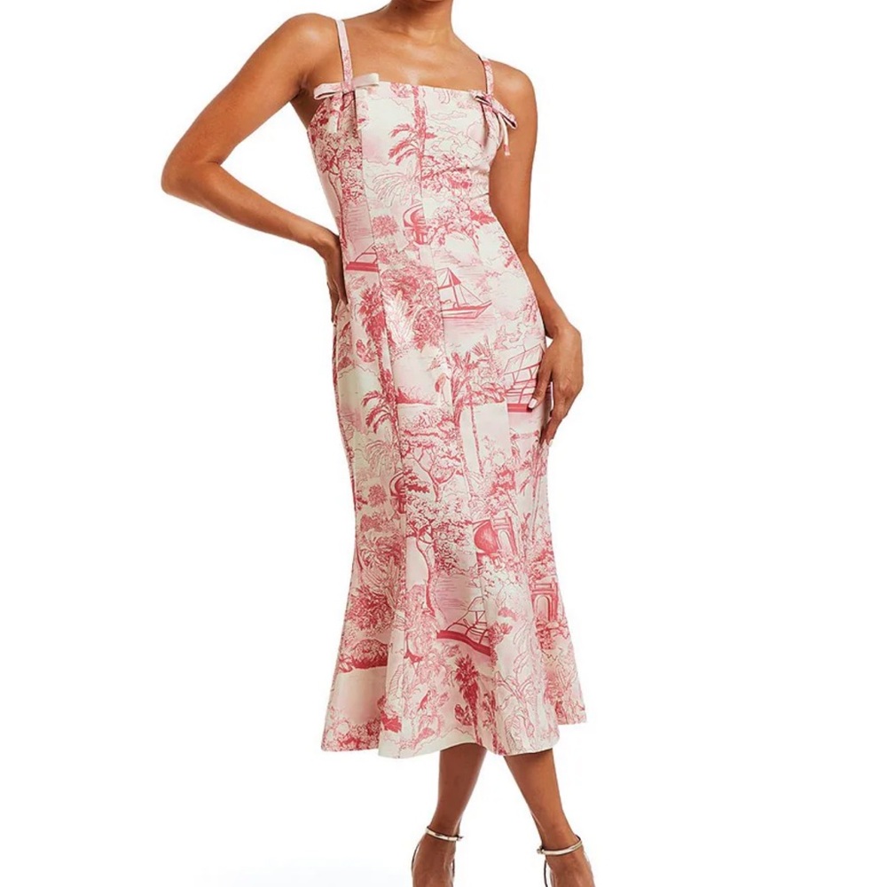 Elegant Pink Floral Dress - Picture 3 of 7